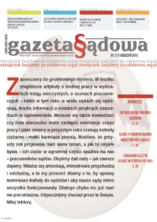 Gazeta Sądowa : miesięcznik bezpłatny ps-solidarność.org.pl. Nr 7 (grudzień 2016)