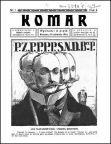Komar / redaktor i wydawca Antoni Orłowski (Krogulec). R. 1, nr 1 (4 października 1912)