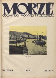 Morze : organ Ligi Morskiej i Rzecznej. - R. 3, nr 9 (wrzesień 1926)