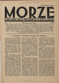 Morze : organ Ligi Morskiej i Rzecznej. R. 7, nr 6 (czerwiec 1930)