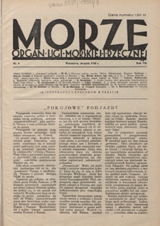 Morze : organ Ligi Morskiej i Rzecznej. R. 7, nr 8 (sierpień 1930)