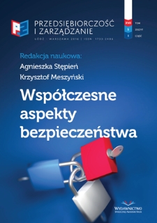 Współczesne aspekty bezpieczeństwa / red. Agnieszka Stępień, Krzysztof Meszyński. - Vol. 17, z. 5, cz. 1 (2016)