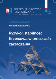Ryzyko i stabilność finansowa w procesach zarządzania / red. Konrad Raczkowski. - Vol. 17, z. 8, cz. 1 (2016)