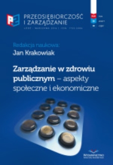 Zarządzanie w zdrowiu publicznym : aspekty społeczne i ekonomiczne / red. Jan Krakowiak. - Vol. 17, z. 10, cz. 3 (2016)