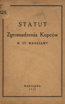 Statut Zgromadzenia Kupców m. st. Warszawy