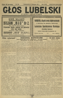 Głos Lubelski : pismo codzienne. R. 18, nr 334 (23 listopada 1931)