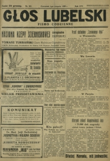 Głos Lubelski : pismo codzienne. R. 16, nr 207 (1 sierpnia 1929)
