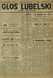 Głos Lubelski : pismo codzienne. R. 16, nr 208 (2 sierpnia 1929)