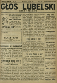 Głos Lubelski : pismo codzienne. R. 16, nr 213 (7 sierpnia 1929)