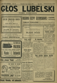 Głos Lubelski : pismo codzienne. R. 16, nr 214 (8 sierpnia 1929)