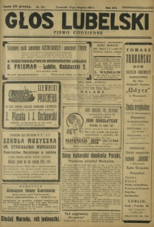 Głos Lubelski : pismo codzienne. R. 16, nr 221 (15 sierpnia 1929)