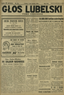 Głos Lubelski : pismo codzienne. R. 16, nr 223 (17 sierpnia 1929)