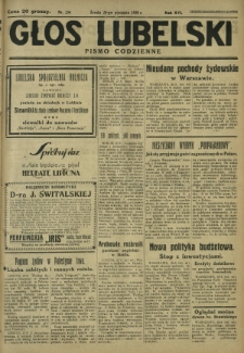 Głos Lubelski : pismo codzienne. R. 16, nr 234 (28 sierpnia 1929)