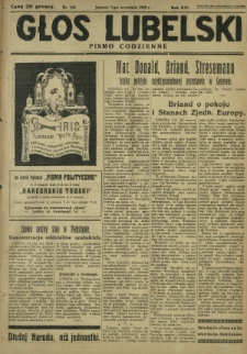 Głos Lubelski : pismo codzienne. R. 16, nr 244 (7 września 1929)