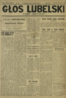 Głos Lubelski : pismo codzienne. R. 16, nr 246 (9 września 1929)