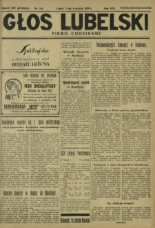 Głos Lubelski : pismo codzienne. R. 16, nr 250 (13 września 1929)