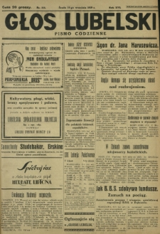 Głos Lubelski : pismo codzienne. R. 16, nr 255 (18 września 1929)