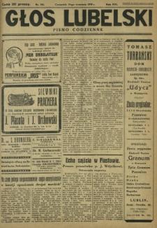 Głos Lubelski : pismo codzienne. R. 16, nr 256 (19 września 1929)