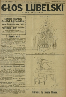 Głos Lubelski : pismo codzienne. R. 16, nr 260 (23 września 1929)