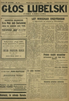 Głos Lubelski : pismo codzienne. R. 16, nr 261 (24 września 1929)