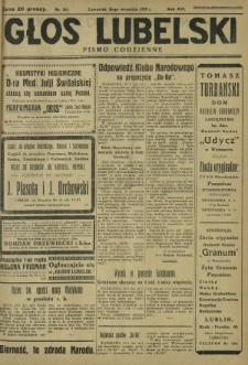 Głos Lubelski : pismo codzienne. R. 16, nr 263 (26 września 1929)