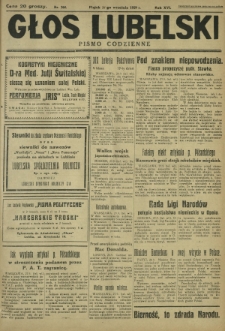 Głos Lubelski : pismo codzienne. R. 16, nr 264 (27 września 1929)