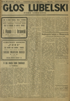 Głos Lubelski : pismo codzienne. R. 16, nr 267 (30 września 1929)