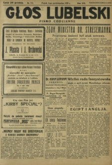 Głos Lubelski : pismo codzienne. R. 16, nr 271 (4 października 1929)