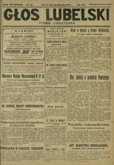 Głos Lubelski : pismo codzienne. R. 16, nr 282 (15 października 1929)