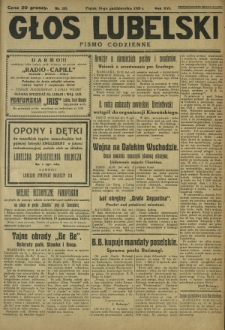 Głos Lubelski : pismo codzienne. R. 16, nr 285 (18 października 1929)