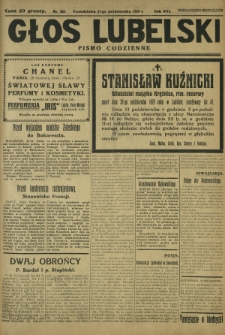 Głos Lubelski : pismo codzienne. R. 16, nr 288 (21 października 1929)