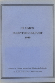 IF UMCS Scientific Report 1989