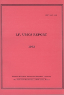 IF UMCS Scientific Report 1993