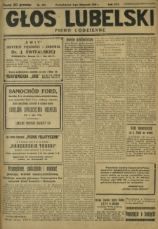 Głos Lubelski : pismo codzienne. R. 16, nr 302 (4 listopada 1929)