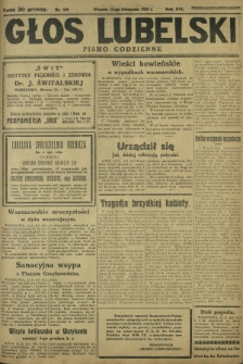 Głos Lubelski : pismo codzienne. R. 16, nr 309 (11 listopada 1929)