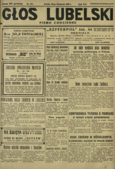 Głos Lubelski : pismo codzienne. R. 16, nr 327 (30 listopada 1929)