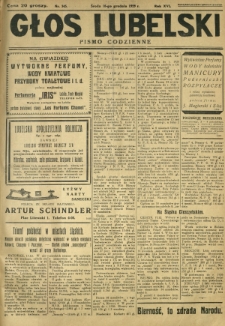 Głos Lubelski : pismo codzienne. R. 16, nr 345 (18 grudnia 1929)
