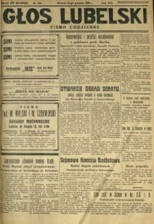 Głos Lubelski : pismo codzienne. R. 16, nr 356 (31 grudnia 1929)