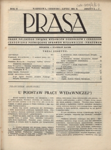 Prasa : organ Polskiego Związku Wydawców Dzienników i Czasopism : czasopismo poświęcone sprawom wydawniczo-prasowym. R. 2, z. 6-7 (czerwiec-lipiec 1931)