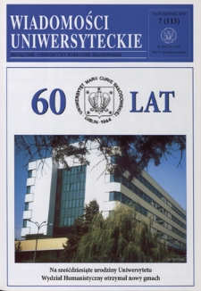 Wiadomości Uniwersyteckie R. 14, nr 7=113 (październik 2004)