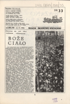 Region Środkowo-Wschodni "Solidarność" Nr 33 (22 czerw. 1981)