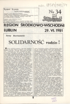 Region Środkowo-Wschodni "Solidarność" Nr 34 (29 czerw. 1981)