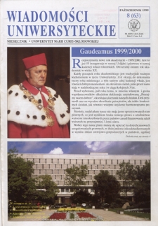 Wiadomości Uniwersyteckie R. 9, nr 8=63 (październik 1999)