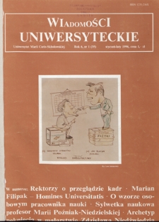 Wiadomości Uniwersyteckie / Uniwersytet Marii Curie-Skłodowskiej R. 6, nr 1=35 (styczeń-luty 1996)