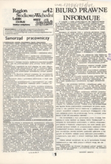 Region Środkowo-Wschodni NSZZ "Solidarność" : biuletyn związkowy Nr 42 (23 sierp. 1981)