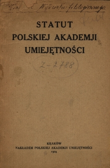 Statut Polskiej Akademji Umiejętności