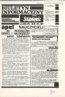 Biuletyn Informacyjny Regionu Środkowo-Wschodniego "Solidarność" Nr 57 (23 list. 1981)