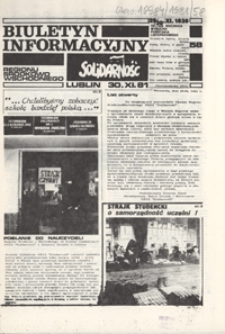 Biuletyn Informacyjny Regionu Środkowo-Wschodniego "Solidarność" Nr 58 (30 list. 1981)