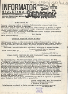 Informator Biuletynu "Solidarność" Nr 18 (5 list. 1981)