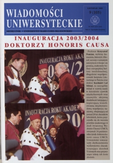 Wiadomości Uniwersyteckie : miesięcznik / Uniwersytet Marii Curie-Skłodowskiej R. 13, nr 9=105 (listopad 2003)